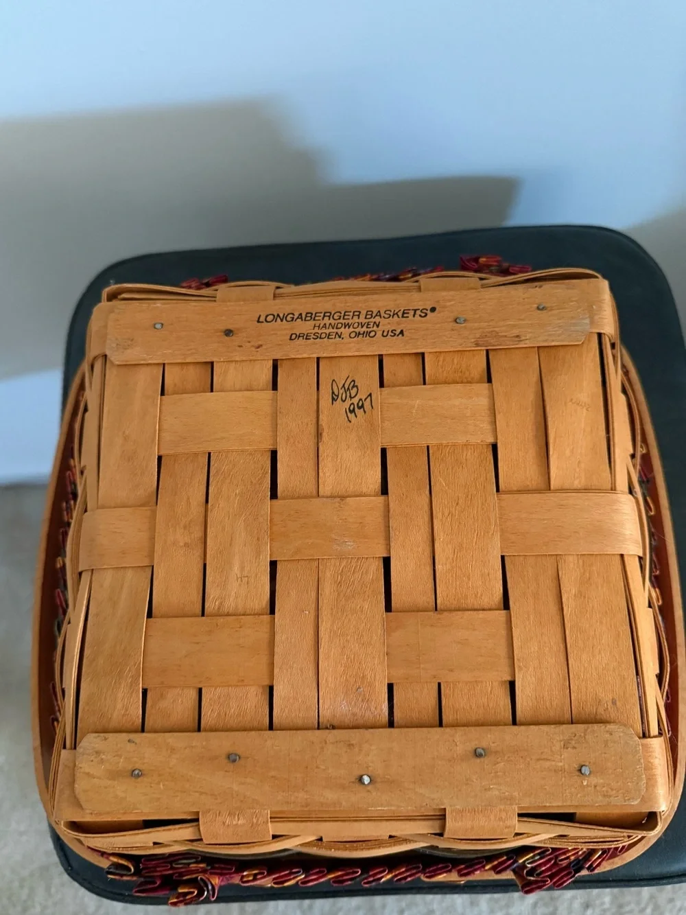 Longaberger 1997 Shades of Autumn Bountiful Harvest Basket Lid Liner & Protector